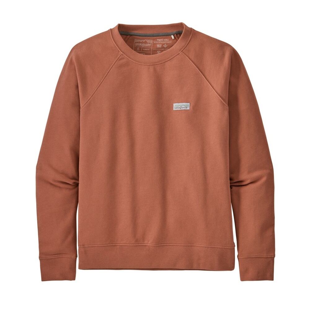 Patagonia W's Pastel P-6 Label Organic Crew Sweatshirt Brown Crewneck Sweater